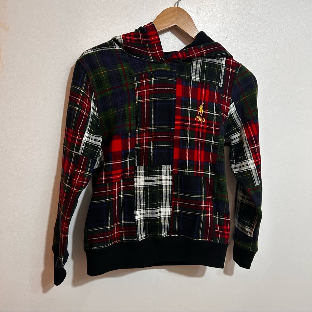Polo by Ralph Lauren Boys Plaid Sweater - Red and Green